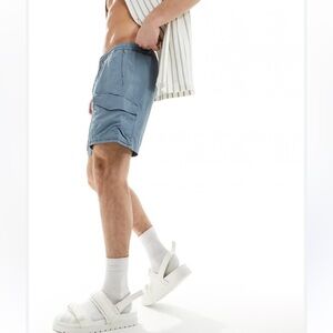 PacSun Blue Mirage Cargo Shorts with Relaxed Fit